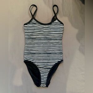 LainSnow black and white striped figure 8 one piece